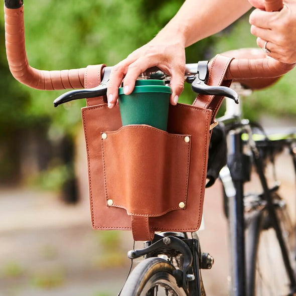 Leather Bike Coffee Cup Holder