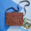 Mens Leather Messenger Bag with Handle