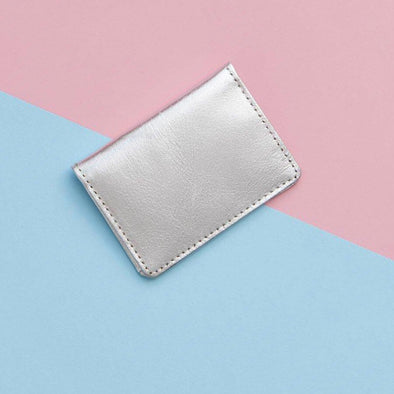 Leather Oyster Travel Card Holder in Tan with Gold embossing