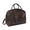 Dark brown leather travel bag