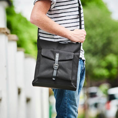 Leather and Nylon Messenger Bag