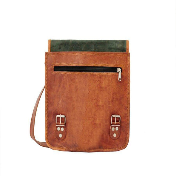 Midi Long Leather Satchel Bag