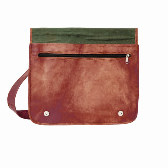 Tan Leather Messenger Bag