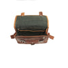 Midi Leather Satchel with Front Pocket inside