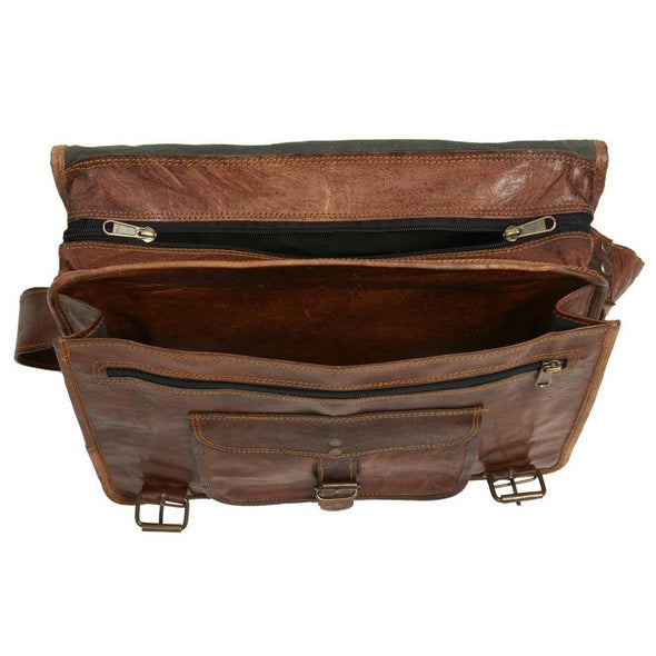 Mens Special Leather Laptop Bag Extra Large Tan Brown