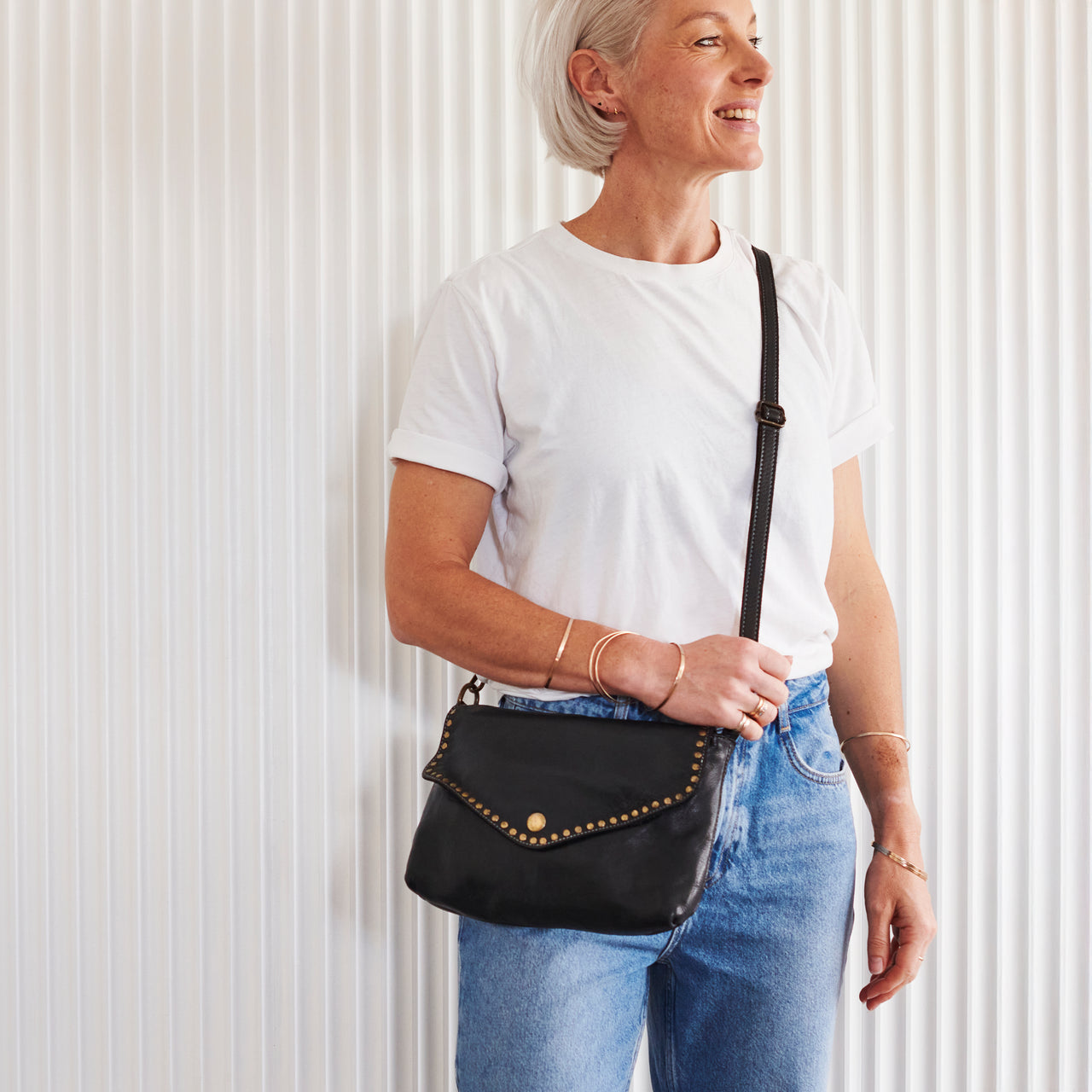 Personalised Stud Luxury Leather Handbag