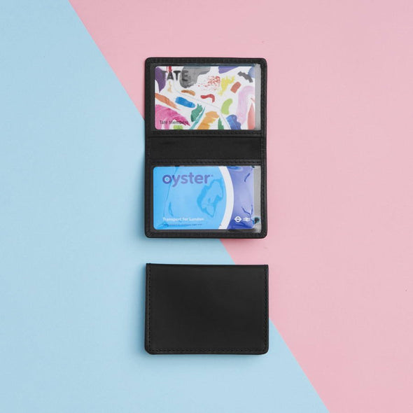 Travel Card Holder Black open