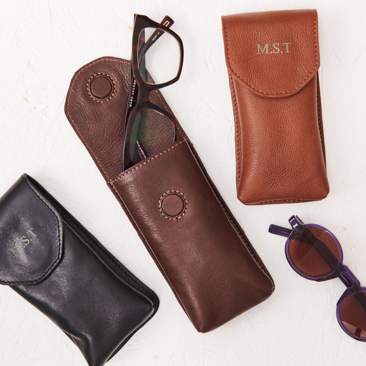 Buttery Soft Leather Glasses Case with Personalisation