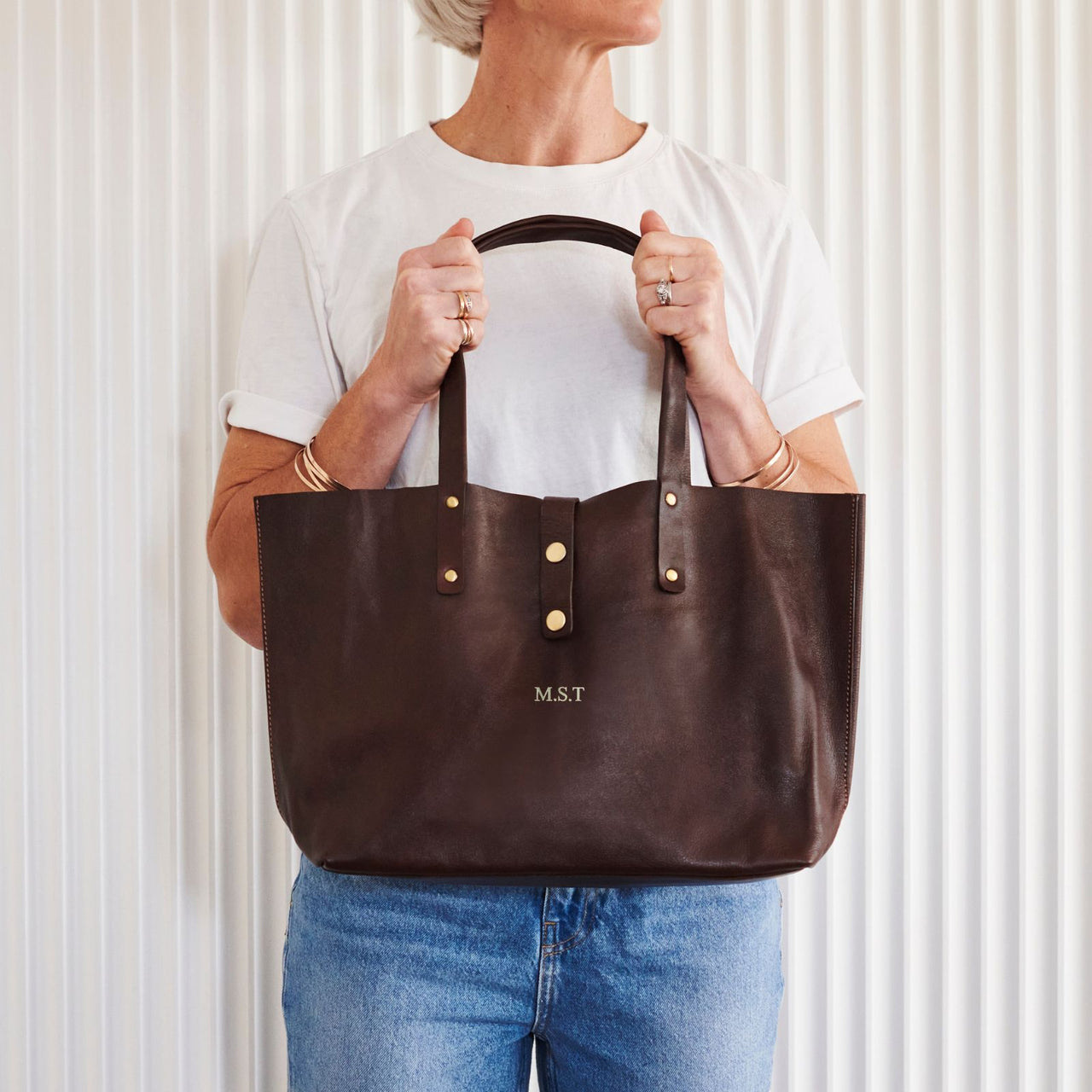 Luxury Dark Brown Leather Tote Bag