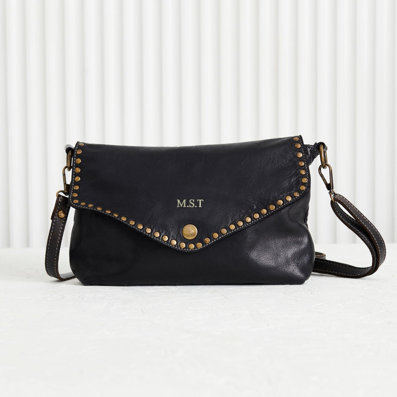 Personalised Stud Luxury Leather Handbag