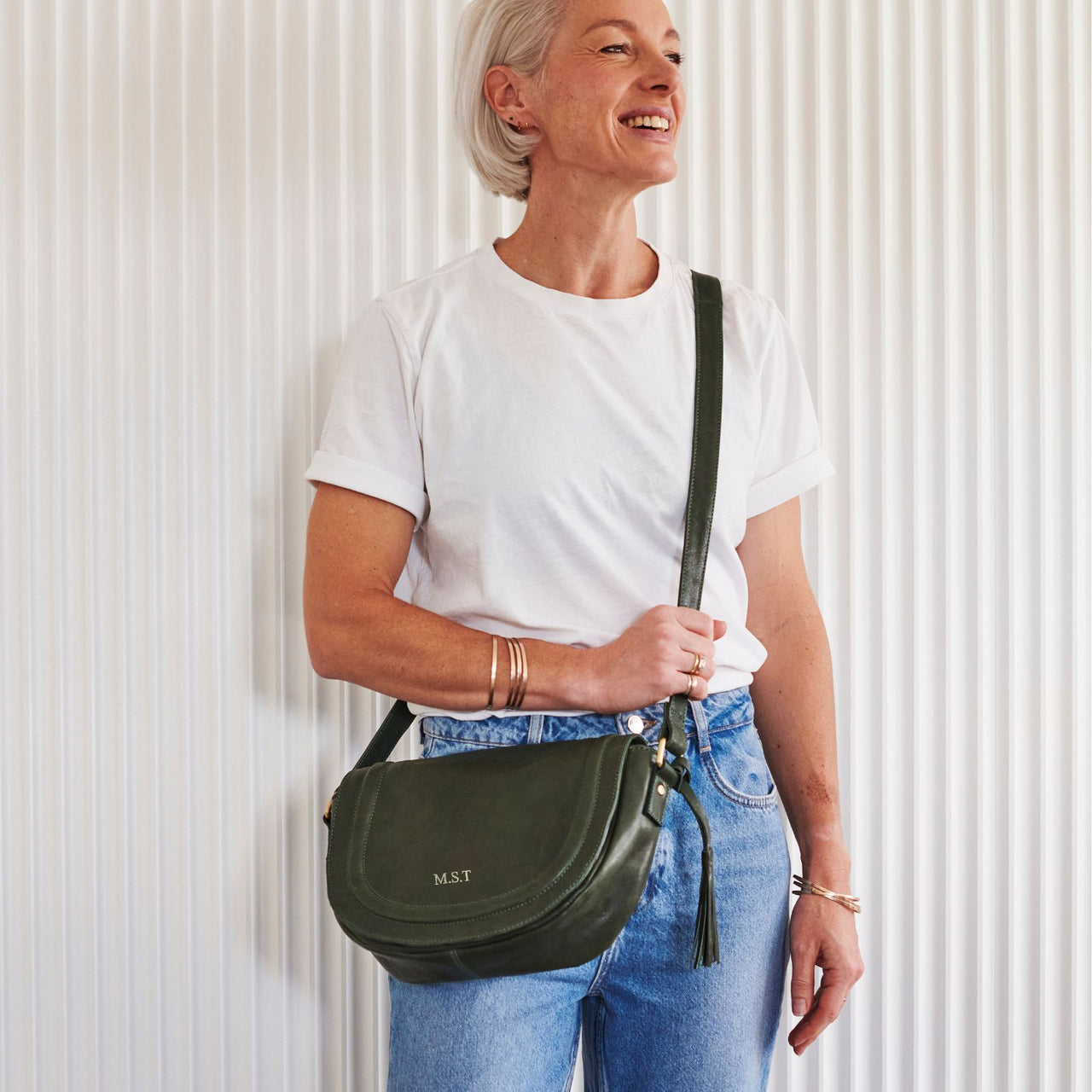 Soft Luxury Leather Saddle Bag with Tassel