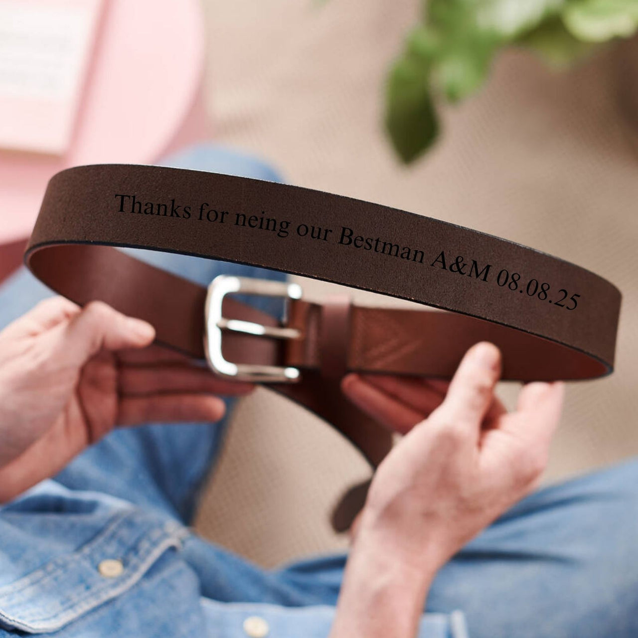 Best Man Gift Men's Leather Belt