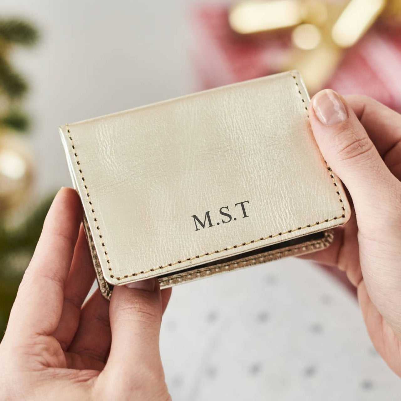 Personalised Leather Travel Card Holder for Women