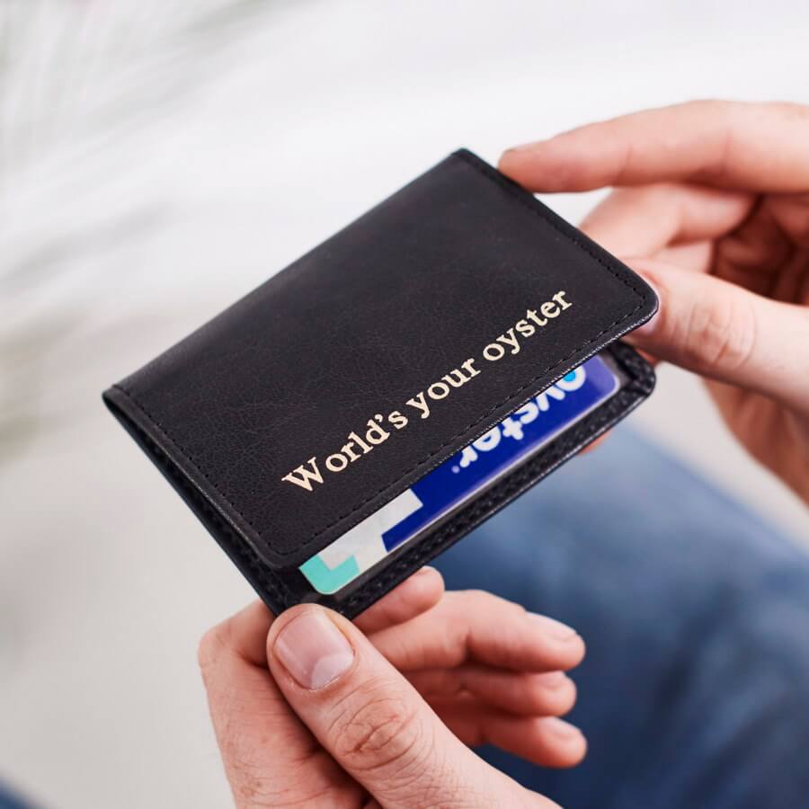 Black travel card holder