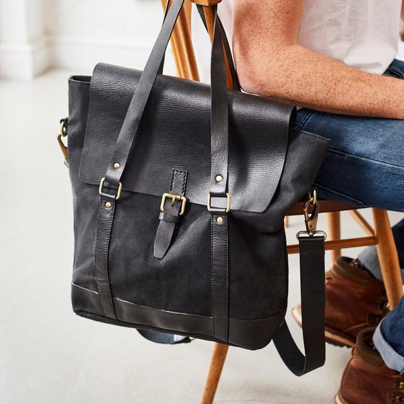 Leather and Canvas Holdall Bag