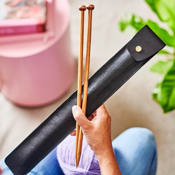 Leather Knitting Needle Holder - Knit Happens