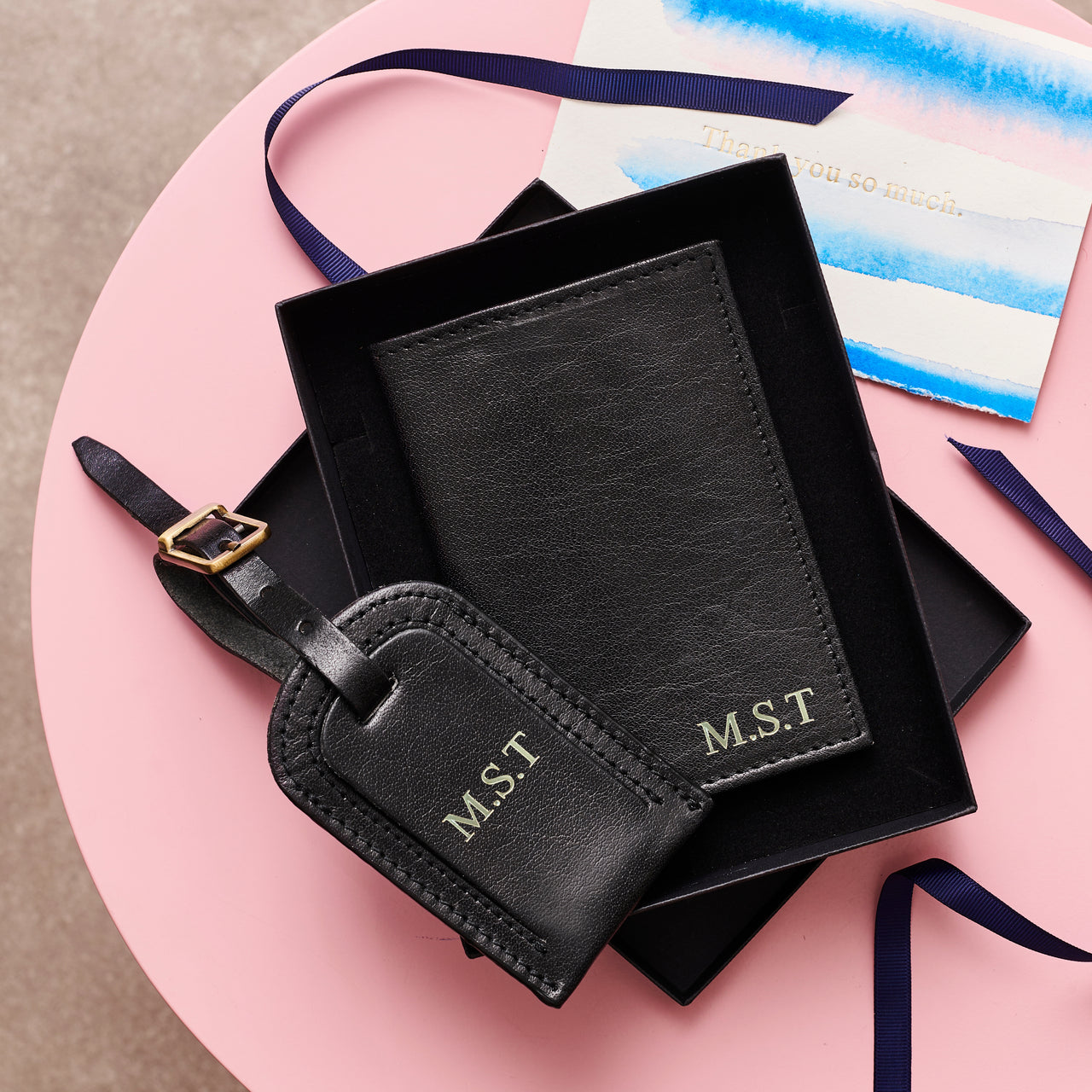 Personalised Leather Travel Gift Set
