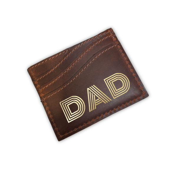 DAD Leather Card Holder With Contrast Stitch