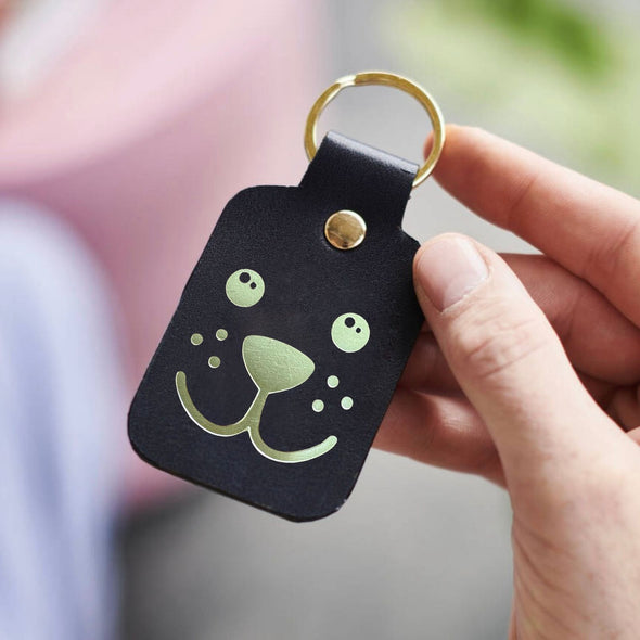 Dog Face Luxury Leather Key Ring