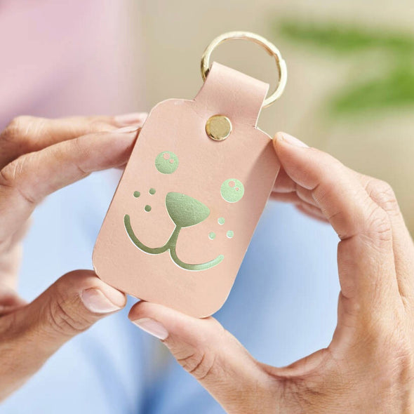 Dog Face Luxury Leather Key Ring