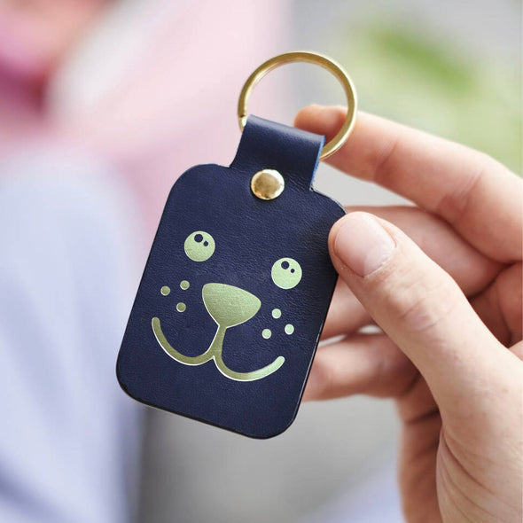 Dog Face Luxury Leather Key Ring