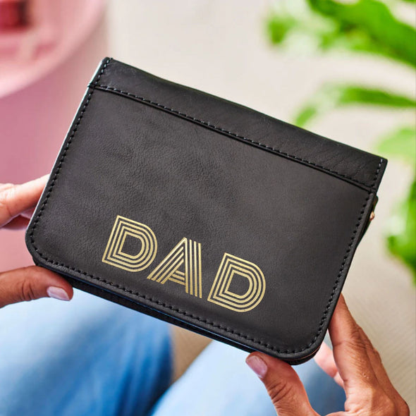 Dad Leather Playing Card Holder With Cards