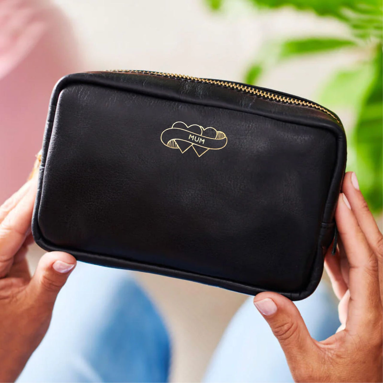 Mum Leather Tassel Make-Up Bag