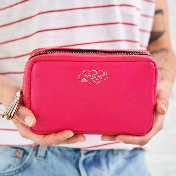 Mum Leather Tassel Make-Up Bag