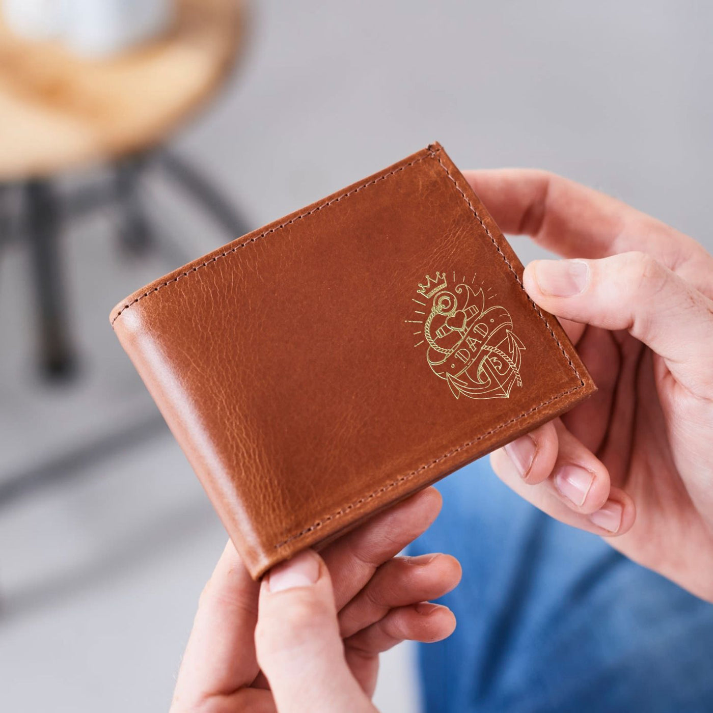 Custom Leather Wallet For Men With Chain Custom Leather Wallet