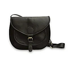 Black Vintage Leather Saddle Bag - Large