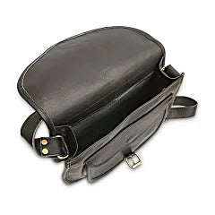 Black Vintage Leather Saddle Bag - Large