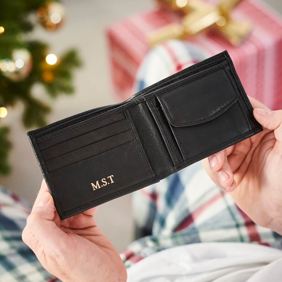 Leather Wallet with Coin Section and RFID