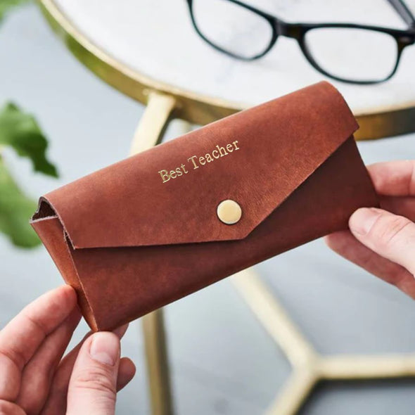 Personalised Leather Glasses Case