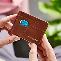 Guitar Plectrum Leather Card Holder - You Rock