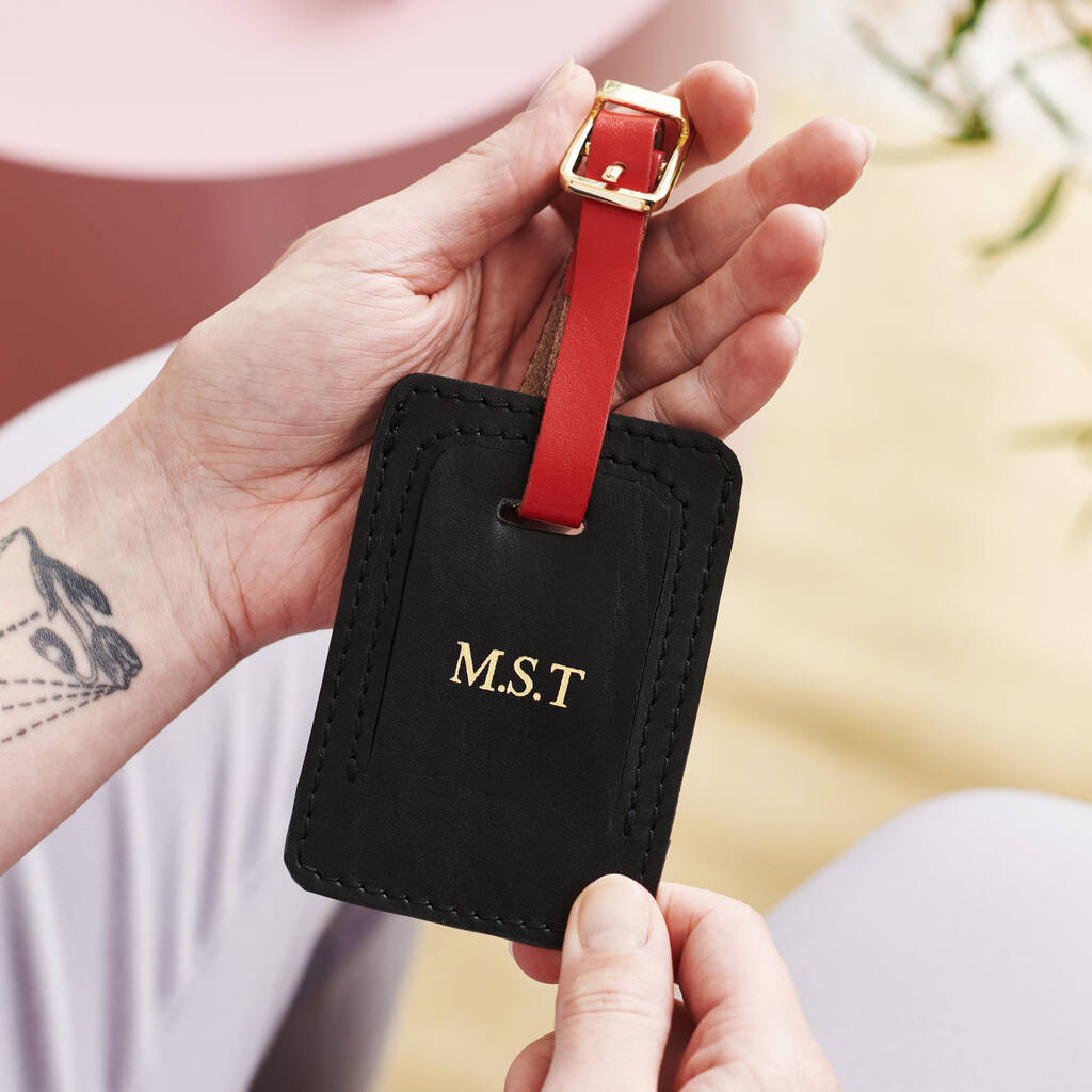 Personalised Luxury Leather Luggage Tag
