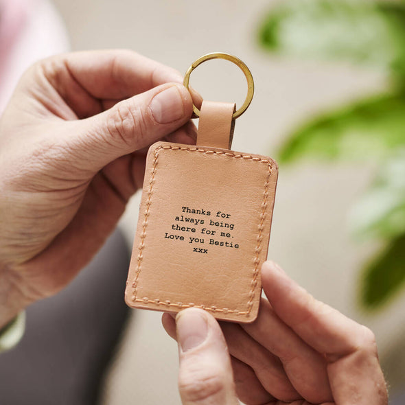 Personalised Leather Key Ring for Mums