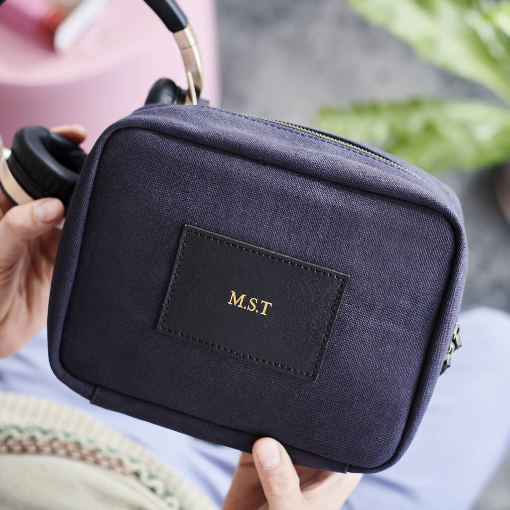 Canvas and Leather Technology Storage Case