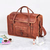 Extra large vintage tan leather weekend bag