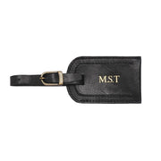 Black Leather Luggage Tag Personalised