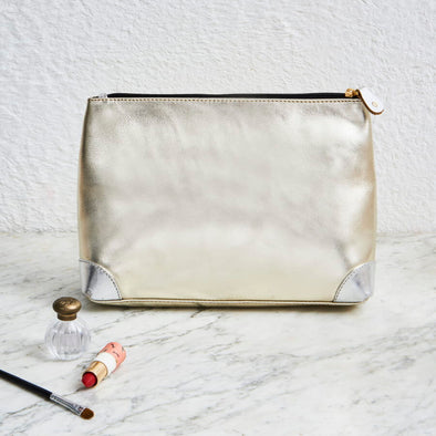 Two colour Leather Toiletry Bag