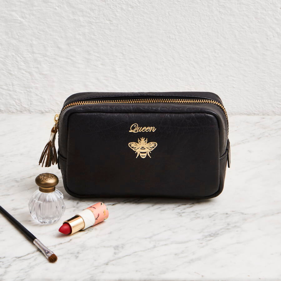 Queen Bee Leather Make-Up Bag From Our Large Range Of Toiletry