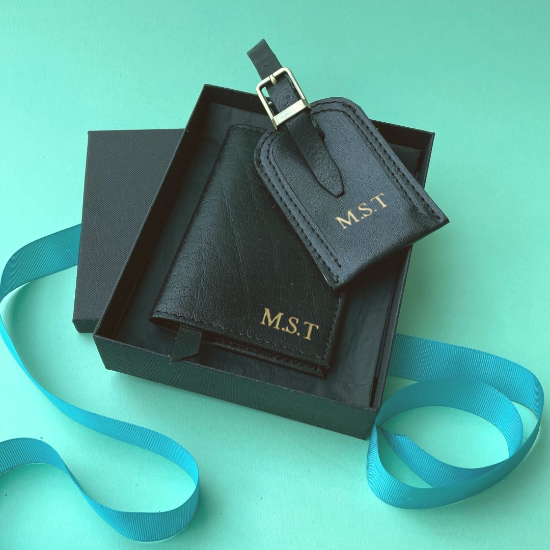 Personalised leather clearance travel bag
