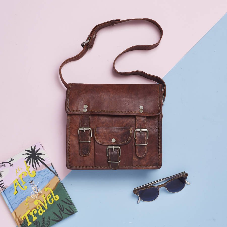 Mini Leather Satchel with Front Pocket