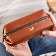 Shaving kit bag in tan