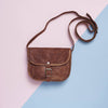 Small leather satchel handbag
