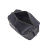 Leather Wash Bag Black open