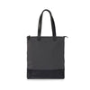 Black and grey canvas and leather tote bag