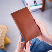 Breast wallet dark tan brown (closed)