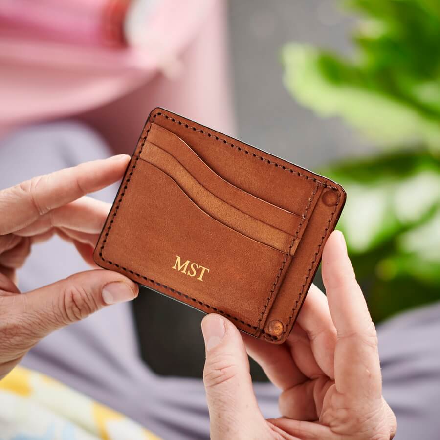 Rivet Leather Card Holder