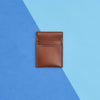 Tan leather credit card holder with personalisation option